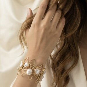 Celestial Pearl Web Cuff