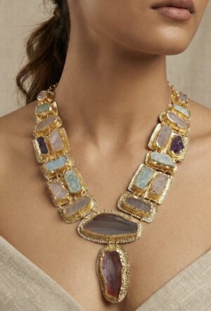 Aurora Multi Gem Collar Necklace