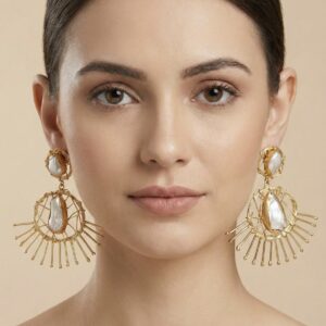 Baroque Sunburst Pearl Earrings
