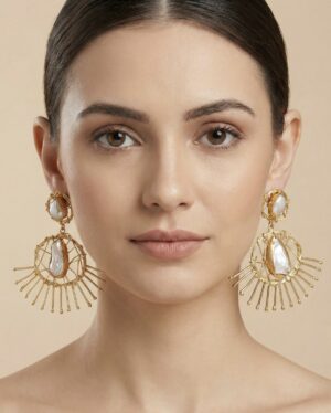 Baroque Sunburst Pearl Earrings