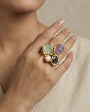 Mosaic Gem Cluster Ring