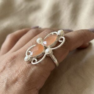 Blush Twin Teardrop Ring