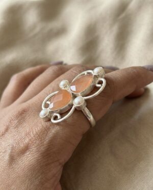 Blush Twin Teardrop Ring